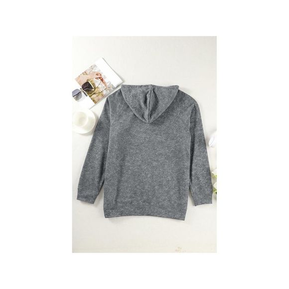 Azura Exchange  Gray Mineral Wash Kangaroo Pocket Drawstring Pullover Hoodie - Picture 14 of 15